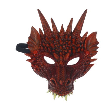 Carnival mask "Dragon", burgundy color