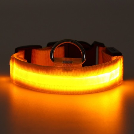 Collar with backlight size S, Osh 35-43 x 2.5 cm, 3 glow modes yellow-3