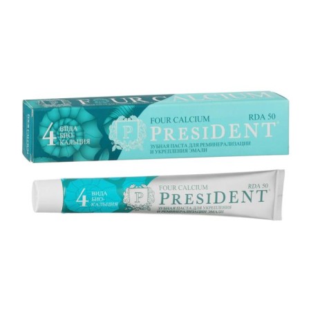 President Four Calcium, 50 RDA, 75 ml toothpaste