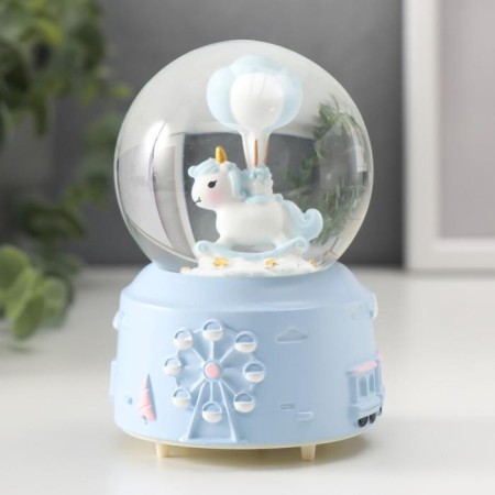 Souvenir Polystone Water Ball Light, Music "Unicorn-rocking" MIX 12x8x8 cm