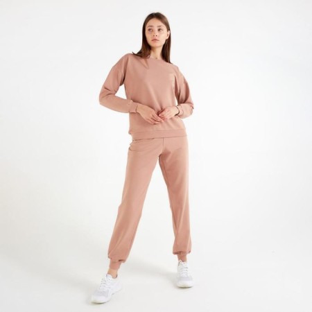 Women's costume (sweatshirt, trousers) minku: Casual Collection Sand color, size 48