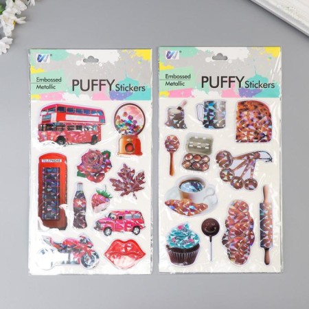 Plastic pouring sticker "Pictures" mix 28.5x15.5 cm-2