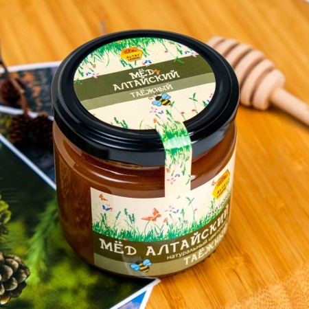Altai honey "taiga", natural flower, 250 g of glass-1
