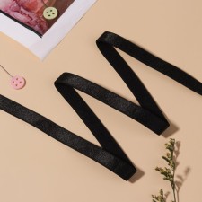 Gum for straps, shiny, 10 mm, 10 ± 0.5 m, black color