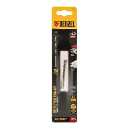 Denzel 724123, 2.5 mm, HSS CO-8%, 2 pcs.-3