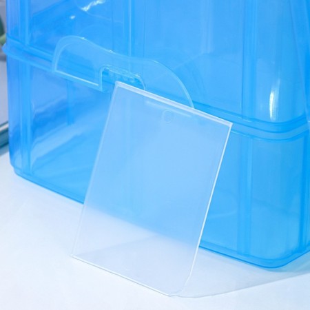 Organizer for storage is plastic, 3 tiers, 30 cells, 32 × 18 × 24 cm, blue color-3