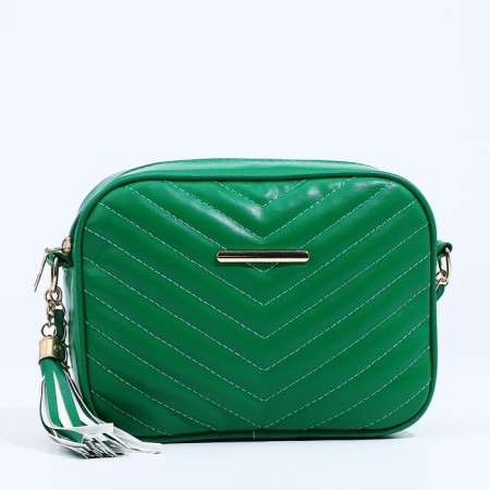 Bag Cross-Bodi with a zipper, green color-1