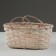 Wicker basket, d25 x 18 x 11/19 cm, peach, bamboo