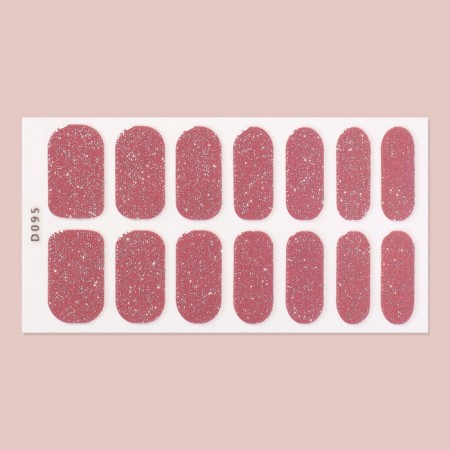 Manicure films, 14 pcs, with sparkles, the color is light - pink-1