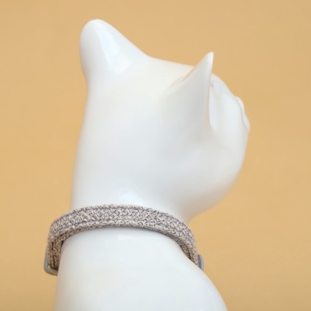 Koshachi collar "tenderness", with a bell and suspension, 30 x 1 cm, polyester, gray-3