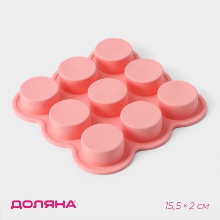 Baking uniform “Circle”, 15.5 × 15.5 × 2 cm, 9 cells, color mix-1