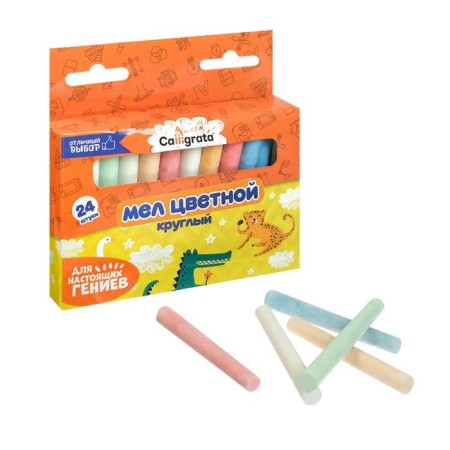 Mel School Color 24 pcs (6 colors x 4), round unbearable, in a cardboard box