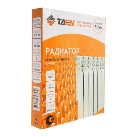 Bimetallic radiator Taen BMR, 500 x 78 mm, 6 sections, 750 watts-1