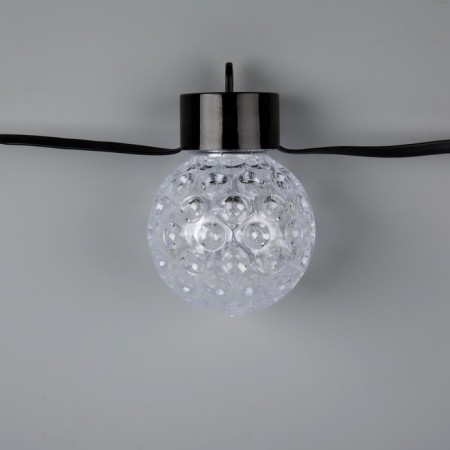 Smart garland “thread” 6 m with nozzles “bubbles”, IP20, dark thread, 20 LED, glow RGB, USB-7