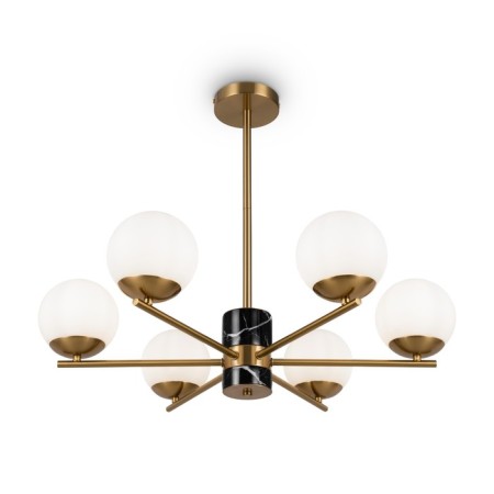 Suspended lamp Marble, 6xe27, color brass-5