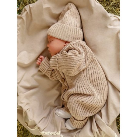 Cap with lapel Children's Amarobaby Pure Love Tot, size 46-48 cm, beige color-3