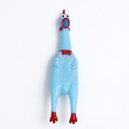 The squeak of "thoughtful chicken" for dogs, 28 cm, blue-1