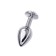 Anal plug Metal by Toyfa, silver, with a white crystal, 7.5 cm, d = 3 cm