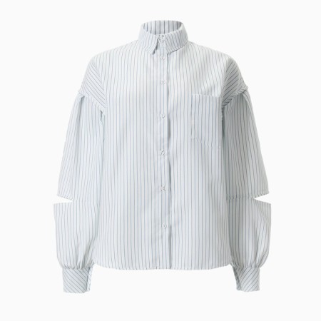 Women's blouse in strip minku: casual collection color white, rr 44-5