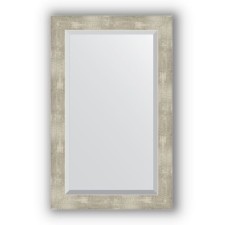 Mirror with fatset in the baguette frame - aluminum 61 mm, 51 x 81 cm, evoForm