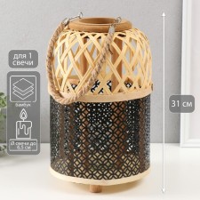Bamboo candlestick, Metal 
