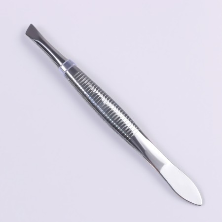 Pinzet begged, wide, 8.5 cm, silver color-4