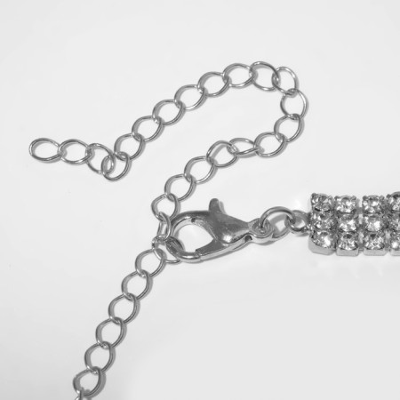 Choker "Butterfly" is large, white color in silver, 30 cm-1