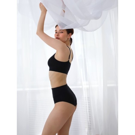 Female top on thin adjustable straps Mirey, size 50, black color-2
