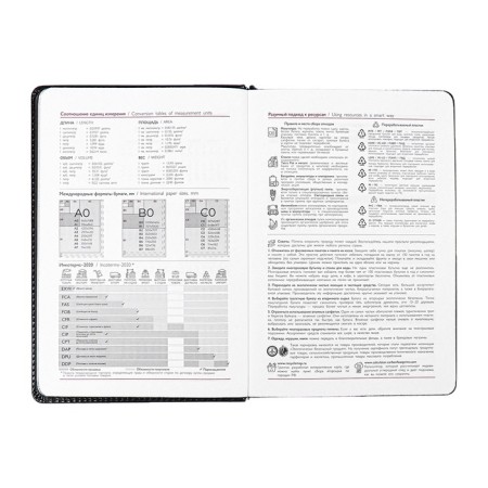 Dated 2025 diary, Escalada, A5 176 sheets, solid cover artificial leather with foam rubber, pancake embossing, cover on the cover, block 70 g/m2, black-10