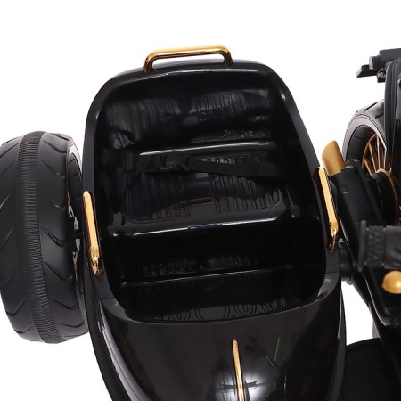 Electric car "Motorcycle Chopper", with a stroller, EVA, black color-3