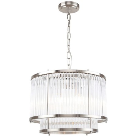 Suspended chandelier Two-ONE 4XE14 40W, size 40x40x40-92 cm, color nickel