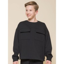 Sweatshirt for boys, height 152 cm, black color