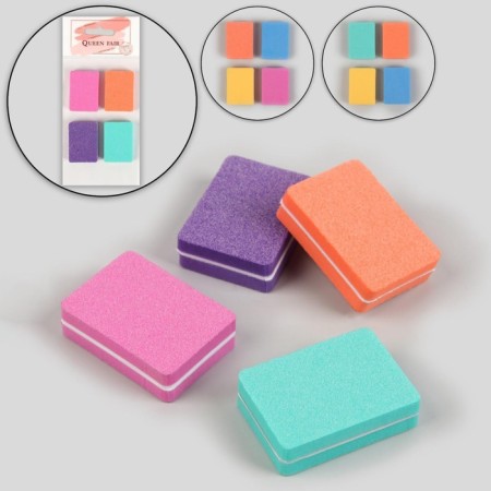 Buffs sandpaper for nails, bilateral, 4 pcs, 3.5 × 2.5 × 1 cm, multi -colored-4