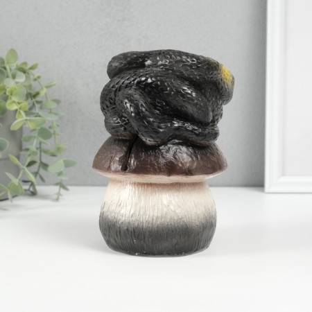 New Year's piggy bank "Snake on the mushroom" 12 x11 x 18 cm.-2