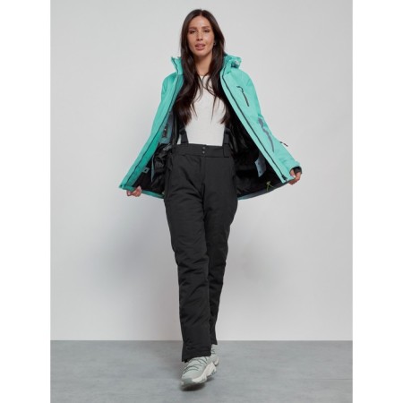 Ski costume female winter, size 50, turquoise color-11