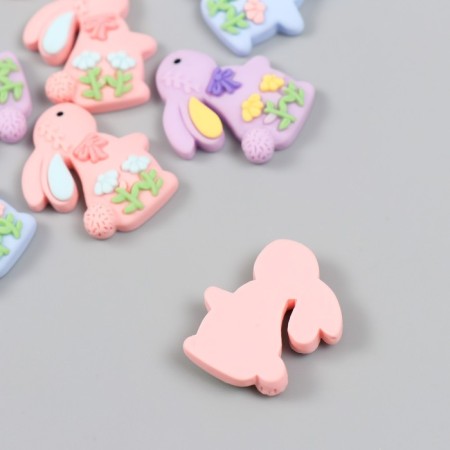 Decor for creativity Plastic "Bunny with a bow in colors" MIX 2.9x2.4 cm-2