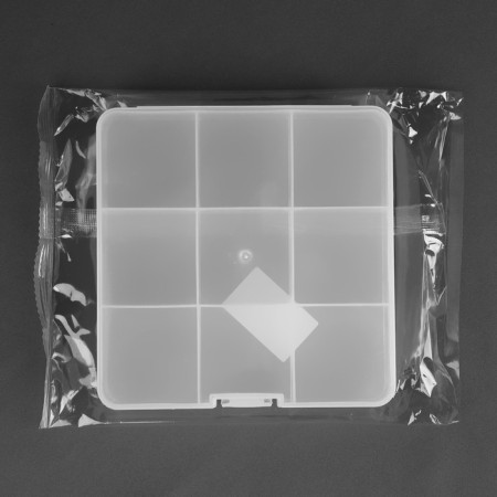 Organizer for storing trifles, 13.5 × 13.7 × 2.3 cm, the color is transparent-3