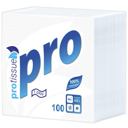 Paper Napkins Protissue C184, Premium, 1-layer, 24x24 cm, 100 pieces in packaging