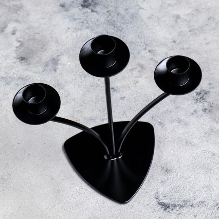 Summary Metal for 3 candles "Diez", 10.5x27 cm, black-3
