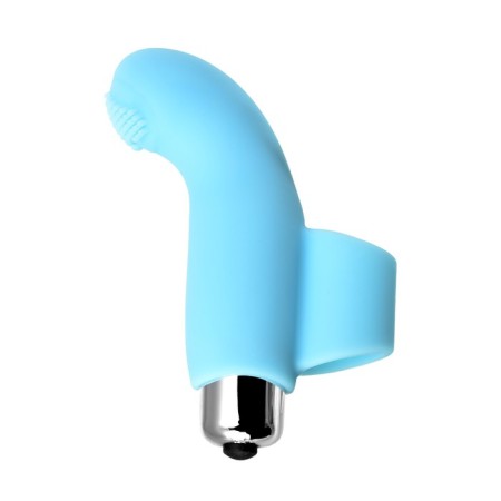 Vibronstat on the finger of Jos Danko for the point G, silicone, blue, 9.5 cm-2