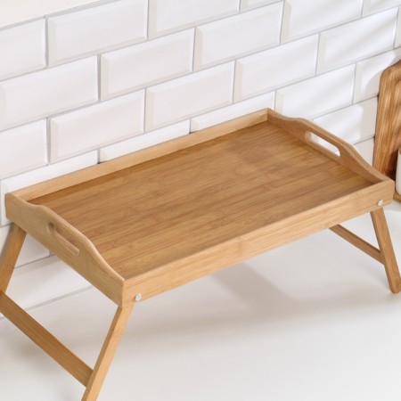 Table - breakfast tray with handles, folding, bamboo-8