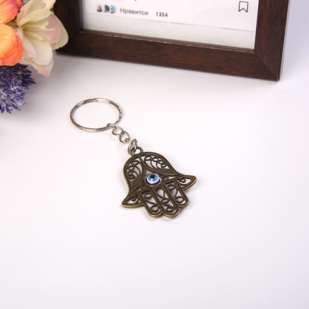 Keychain Metal Eye "Hand" with patterns 4.5x3.5 cm-1