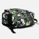 School backpack from textiles 2 departments with lightning, external pocket, gray/green color