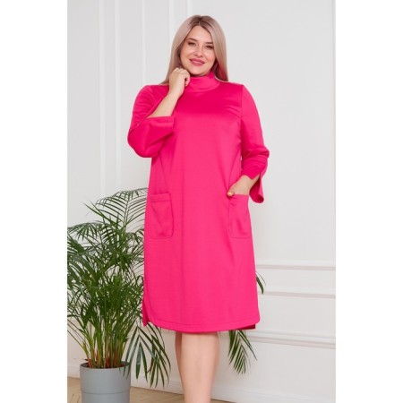 Women's dress, size 64, pink color-1