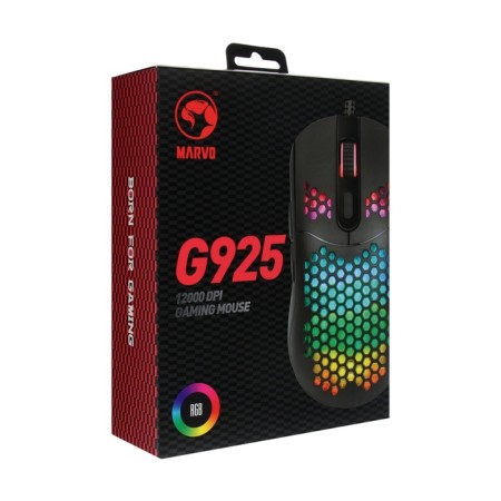 MARVO G925 mouse, game, wired, optical, RGB, 12000 dpi, USB, 1.8 m, black-8