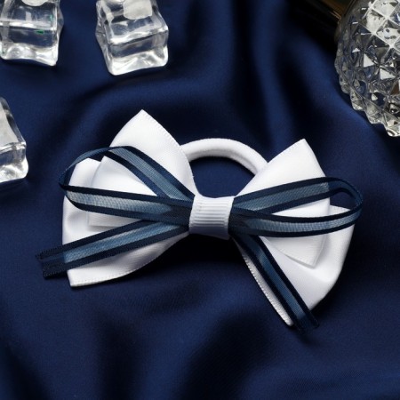 Hair elastic band Bant "Schoolgirl" Classic Galant, 8x4 cm, blue-white