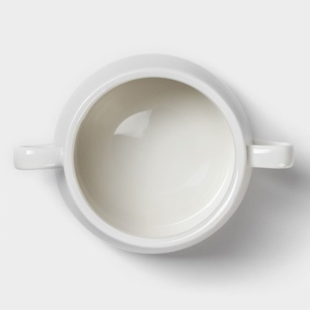 Porcelain broth Magistro "Elegy", 2 items: Boier 450 ml, saucer d = 15.7 cm, white color-4