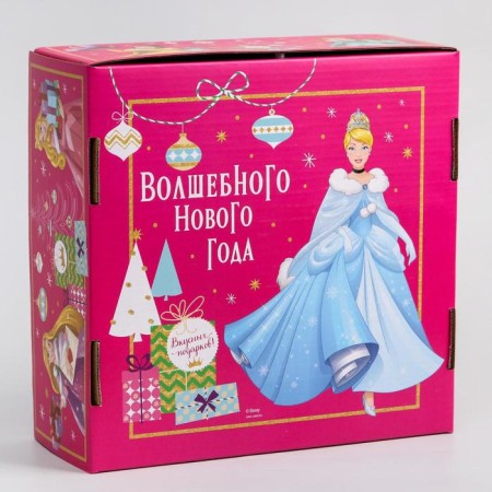 Gift box "New Year" 24.5x24.5x9.5 cm, princesses-1