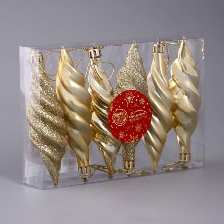 Jewelry decoration "Oblash shine" (set 6 pcs) 3x10 cm, gold-1