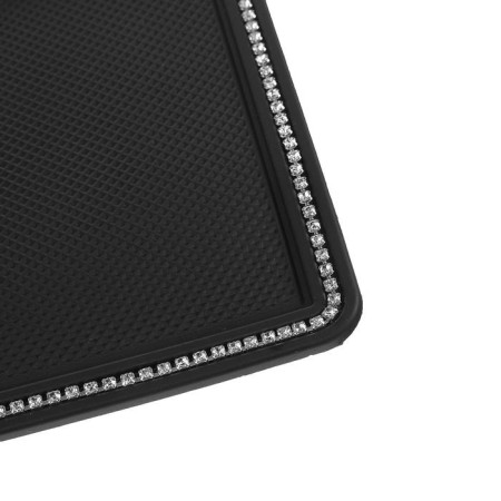 Anti -Squealing rug 18x13 cm, rhinestones, black-3